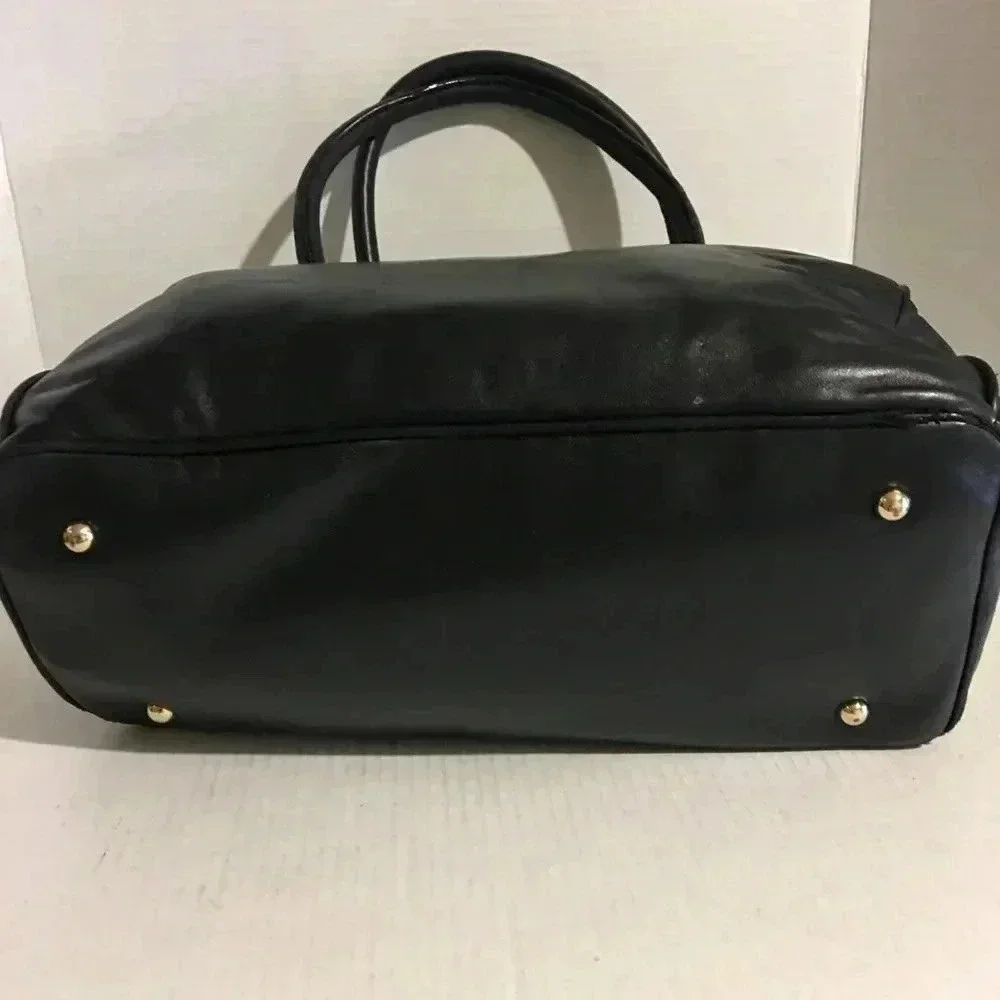 DKNY Black leather satchel handbag